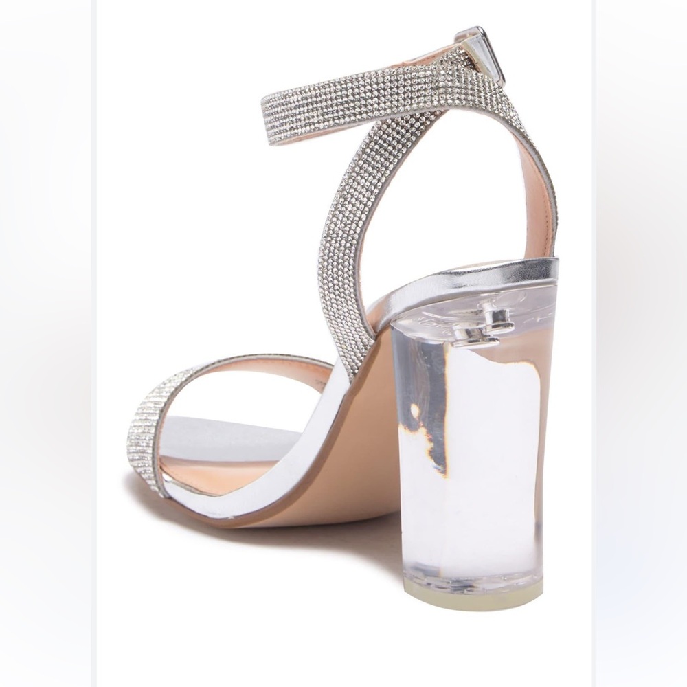 Brand New Steve Madden Gorgeous Rhinestone Heels with Clear Block 10 - Picture 5 of 17